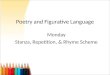 Poetry and Figurative Language Monday Stanza, Repetition, & Rhyme Scheme