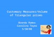 Customary Measures/Volume of Triangular prisms Brenda Ramos Carolina Teyes 5/30/08