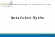 Nutrition Myths Provided Courtesy of Nutrition411.com Review Date 4/14 G-2024