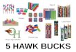 5 HAWK BUCKS Eraser Pencil Grip Pencil Lead Refill Vinyl Logo Sticker