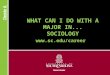 WHAT CAN I DO WITH A MAJOR IN... SOCIOLOGY 