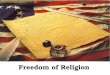 Freedom of Religion. Freedom of Religion – 1 st Amendment “Congress shall make no law respecting an establishment of religion or prohibiting the free