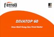 DIVATOP 60 New Wall Hung Gas Fired Boiler. Divatop 60: Main Features Leader in wall hung boilers Ferroli Ferroli, in line with its position as a comfort