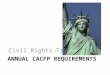 ANNUAL CACFP REQUIREMENTS Civil Rights Training. Annual Civil Rights Training Agency Staff Training (Annual) Train staff who interact with program applicants/participants,