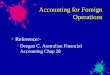 Accounting for Foreign Operations u Reference:- u Deegan C. Australian Financial Accounting Chap 28