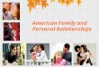 American Family and Personal Relationships. Family Structures and modes Family Values Marriage Hot issues Class Activities