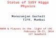 Status of SUSY Higgs Physics Monoranjan Guchait TIFR, Mumbai EWSB & Flavors in the light of LHC February 20-22, 2014 IIT Guwahati