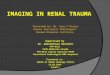 IMAGING IN RENAL TRAUMA Presented by: Dr. Ajay P Dsouza Senior Specialist Radiologist Dasman Diabetes Institute. Supervised by Dr. Abdelmohsen Bennakhi