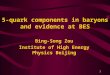 1 5-quark components in baryons and evidence at BES Bing-Song Zou Institute of High Energy Physics Beijing