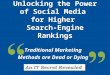 Traditional Marketing Methods are Dead or Dying ” Unlocking the Power of Social Media for Higher Search-Engine Rankings “