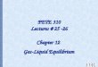 PETE 310 Lectures # 25 -26 Chapter 12 Gas-Liquid Equilibrium