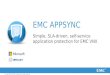 1© Copyright 2013 EMC Corporation. All rights reserved. EMC APPSYNC Simple, SLA-driven, self-service application protection for EMC VNX