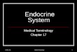 10-501-101Medical Terminology 1 Endocrine System Medical Terminology Chapter 17