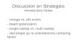Discussion on Strategies Introductory Notes - omega vs. phi scans - beam polarization - single sweep vs. multi sweep - xtal shape as re-orientation/re-centering