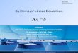Systems of Linear Equations 1Daniel Baur / Numerical Methods for Chemical Engineers / Linear Equation Systems Daniel Baur ETH Zurich, Institut für Chemie-