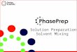 Solution Preparation Solvent Mixing. The foundation of analytical chemistry is accurate, documented solution preparation and solvent mixing
