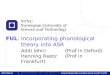 1 FUL:Incorporating phonological theory into ASR Aditi lahiri(Prof in Oxford) Henning Reetz(Prof in Frankfurt) presented by Jacques Koreman Jacques Koreman