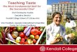 Teaching Taste The Most Fundamental Skill for the Successful Chef Chef Christopher Koetke Executive Director Kendall College School of Culinary Arts Vice