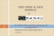A Total GIS service group of companies Satyendra.k@nsgindia.co.in BY 1 GEO WEB & GEO MOBILE
