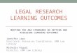 LEGAL RESEARCH LEARNING OUTCOMES MEETING THE ABA STANDARDS ON SETTING AND ASSESSING LEARNING OUTCOMES Jennifer Laws Electronic Resources Coordinator, UNM
