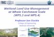 Wetland Land Use Management at Whole Catchment Scale (WP5.3 and WP5.4) Professor Ian Cluckie College of Engineering Swansea University 1