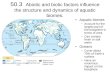 50.3 Abiotic and biotic factors influence the structure and dynamics of aquatic biomes. 30  N Tropic of Cancer Equator 30  S Contine ntal shelf Lakes