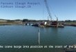 Parsons Slough Project, Elkhorn Slough,CA Moving the crane barge into position at the start of the project