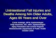 Unintentional Fall Injuries and Deaths Among MA Older Adults, Ages 65 Years and Over Carrie Huisingh, MPH, Epidemiologist Holly Hackman, MD, MPH, Epidemiologist