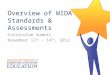 Overview of WIDA Standards & Assessments Curriculum Summit November 13 th – 14 th, 2012