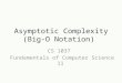 Asymptotic Complexity (Big-O Notation) CS 1037 Fundamentals of Computer Science II