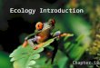 Ecology Introduction Chapter 18. Ecology Biological levels of organization