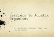 Barriers to Aquatic Organisms By: Aaron Rice, Michael Tchen, and Leo Bertolino