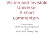 1 Visible and Invisible Universe: A short commentary Carlo Rubbia CERN Geneva, Switzerland and INFN/LNGS, Assergi, Italy