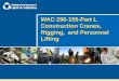 WAC 296-155-Part L Construction Cranes, Rigging, and Personnel Lifting