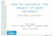 Possible pointers Faten Aggad Africa’s Change Dynamics Programme, ECDPM Sandton 4 March 2015 How to maximize the impact of peer reviews? OECD-APRM meeting-