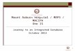 Mount Auburn Hospital / MAPS / MACIPA One IS Journey to an Integrated Database October 2014 1