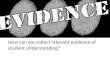 How can we collect relevant evidence of student understanding?