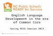 English Language Development in the era of Common Core Spring RESA Session 2013