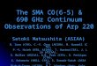 The SMA CO(6-5) & 690 GHz Continuum Observations of Arp 220 Satoki Matsushita (ASIAA) D. Iono (CfA), C.-Y. Chou (ASIAA), M. Gurwell (CfA), P.-Y. Hsieh