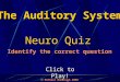 Click to Play! Neuro Quiz  Michael McKeough 2008 The Auditory System Identify the correct question