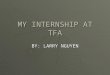 MY INTERNSHIP AT TFA BY: LARRY NGUYEN. WHAT I LEARNED  TECHNICAL  TECHNICAL SKILLS  TEAM  TEAM WORK  BASIC  BASIC FUNDAMENTALS  COMPUTER  COMPUTER