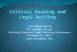 Jane Bloom Grisé UK College of Law Colonial Frontier Legal Writing Conference December 6, 2014 jane.grise@uky.edu
