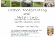 Carbon footprinting and Welsh Lamb Katharina Plassmann* Gareth Edwards-Jones Bangor University *Dr Katharina Plassmann who delivered this presentation