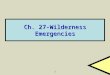 1 Ch. 27-Wilderness Emergencies. 2 27.1 Prevention of Wilderness Emergencies Bring someone who knows: What terrain can be expected What terrain can be
