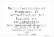 Multi-Institutional Programs: IT Infrastructure for Distant and Collaborative Instructional Support Javed Mostafa Associate Professor University of North