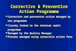 Corrective & Preventive Action Programme l Corrective and preventive action managed by one programme l Closely linked to the internal audit programme l