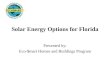 Solar Energy Options for Florida Presented by: Eco-$mart Homes and Buildings Program