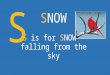 S is for SNOW – falling from the sky SNOW S. N is for NEW YEAR – flying by SNOW N
