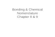 Bonding & Chemical Nomenclature Chapter 8 & 9. Some Key Terms 1.Ionic Bond – the electrostatic attraction of oppositely charged particles (cations & anions)