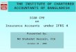 THE INSTITUTE OF CHARTERED ACCOUNTANTS OF BANGLADESH ICAB CPE on Insurance Accounts under IFRS 4 Presented by: Md Shahadat Hossain, FCA October 28, 2008